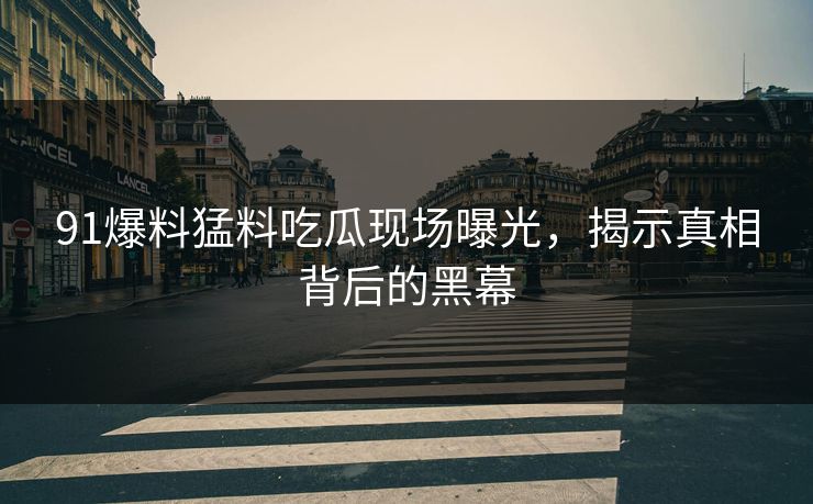 91爆料猛料吃瓜现场曝光，揭示真相背后的黑幕
