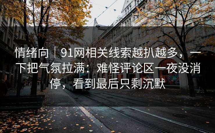 情绪向｜91网相关线索越扒越多，一下把气氛拉满：难怪评论区一夜没消停，看到最后只剩沉默