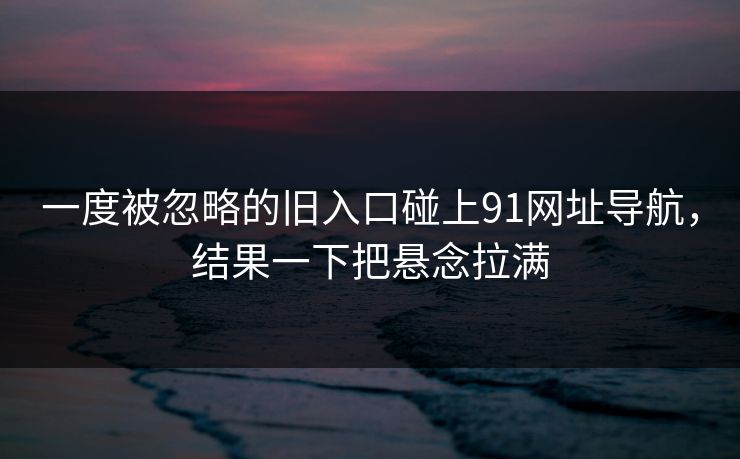 一度被忽略的旧入口碰上91网址导航，结果一下把悬念拉满