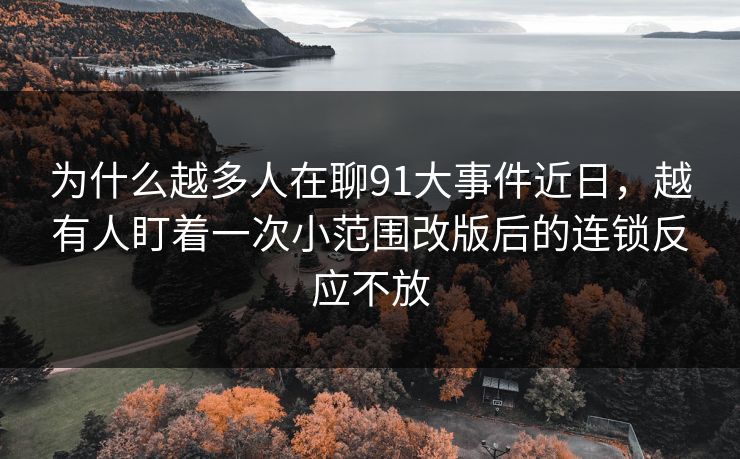 为什么越多人在聊91大事件近日，越有人盯着一次小范围改版后的连锁反应不放