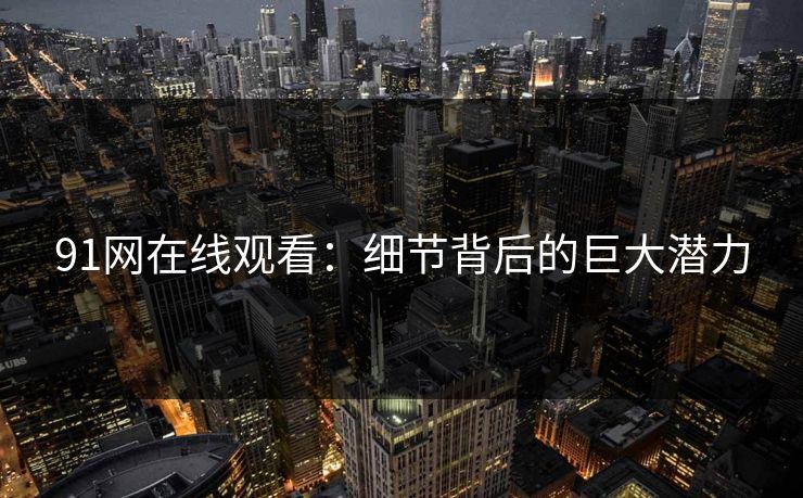 91网在线观看：细节背后的巨大潜力
