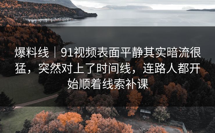 爆料线｜91视频表面平静其实暗流很猛，突然对上了时间线，连路人都开始顺着线索补课