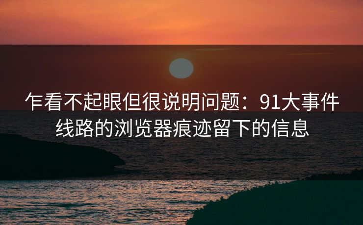 乍看不起眼但很说明问题：91大事件线路的浏览器痕迹留下的信息
