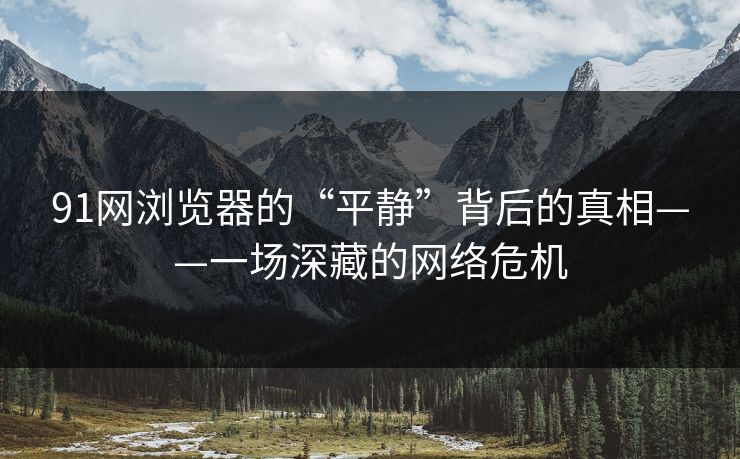 91网浏览器的“平静”背后的真相——一场深藏的网络危机